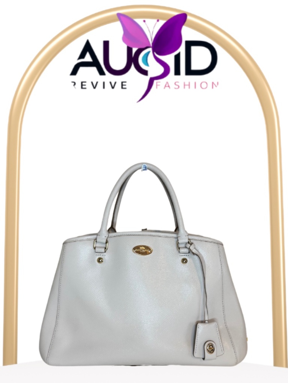 Coach Leather  Carryall / Satchel Bag in Chalk White Gold Hardware
